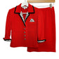 Vintage St. John Collection by Marie Gray Skirt Suit Blazer Red Orange Leopard