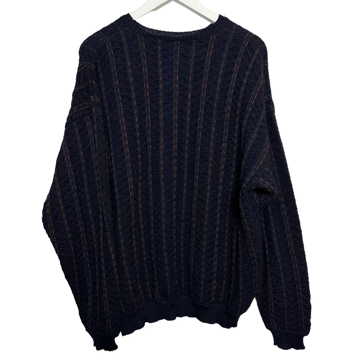 Vintage Perry Ellis Chunky Knit Grandpa Sweater Pullover Crewneck Wool Large