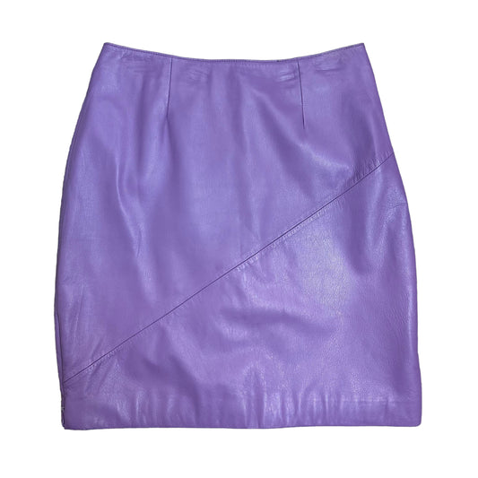 Vintage Y2K Pelle Studio Wilsons Purple Lilac Lavender Leather Skirt 10