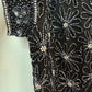 Vintage 90s Adrianna Papell Evening Silk Top Beaded Blouse Floral Black Medium