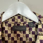 Retro Style Van Heusen Checkered Print Short Sleeve Button Down Collared Shirt Rayon Medium