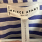 Apiece Apart Oversized Button Down Shirt Tan and Blue Stripes Color Block XS