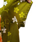 Vintage 60s Ui-Maikai Hawaiian Dress Maxi Hibiscus Green Orange Floral Small
