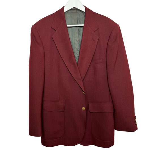 Vintage Stafford Blazer Sport Coat Maroon Burgundy Red 42S