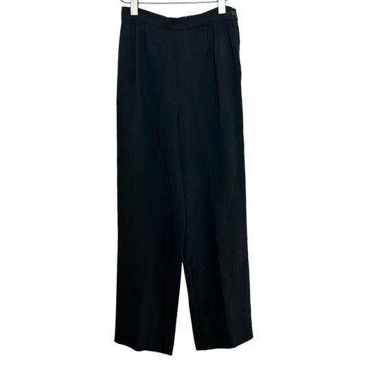 Vintage 90s Valentino Miss V Black Trouser Pants Pleat Front High Rise Straight Leg 8