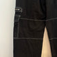 Rachel Paige Cargo Pants Black Wide Leg High Rise Cropped Y2K 2000s XS