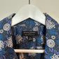 Banana Republic Floral Short Sleeve Button Down Shirt Blue White XL