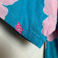 Vintage Resort Line Hawaii Shirt Floral Pink Blue Tropical Short Sleeve Button Up