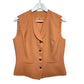 Vintage 80s Bicci Suit Vest with Collar Button Front Peach Wool 8