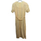 Vintage 90s Miss Dorby Yellow Midi Dress Short Sleeve Tie Back Small Petite
