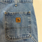 Carhartt Denim Shorts Carpenter Work Utility Cotton Blue Jorts 34