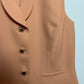 Vintage 80s Bicci Suit Vest with Collar Button Front Peach Wool 8
