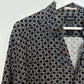 Retro Liz Claiborne Geometric Checkered Short Sleeve Button Up Black White XL