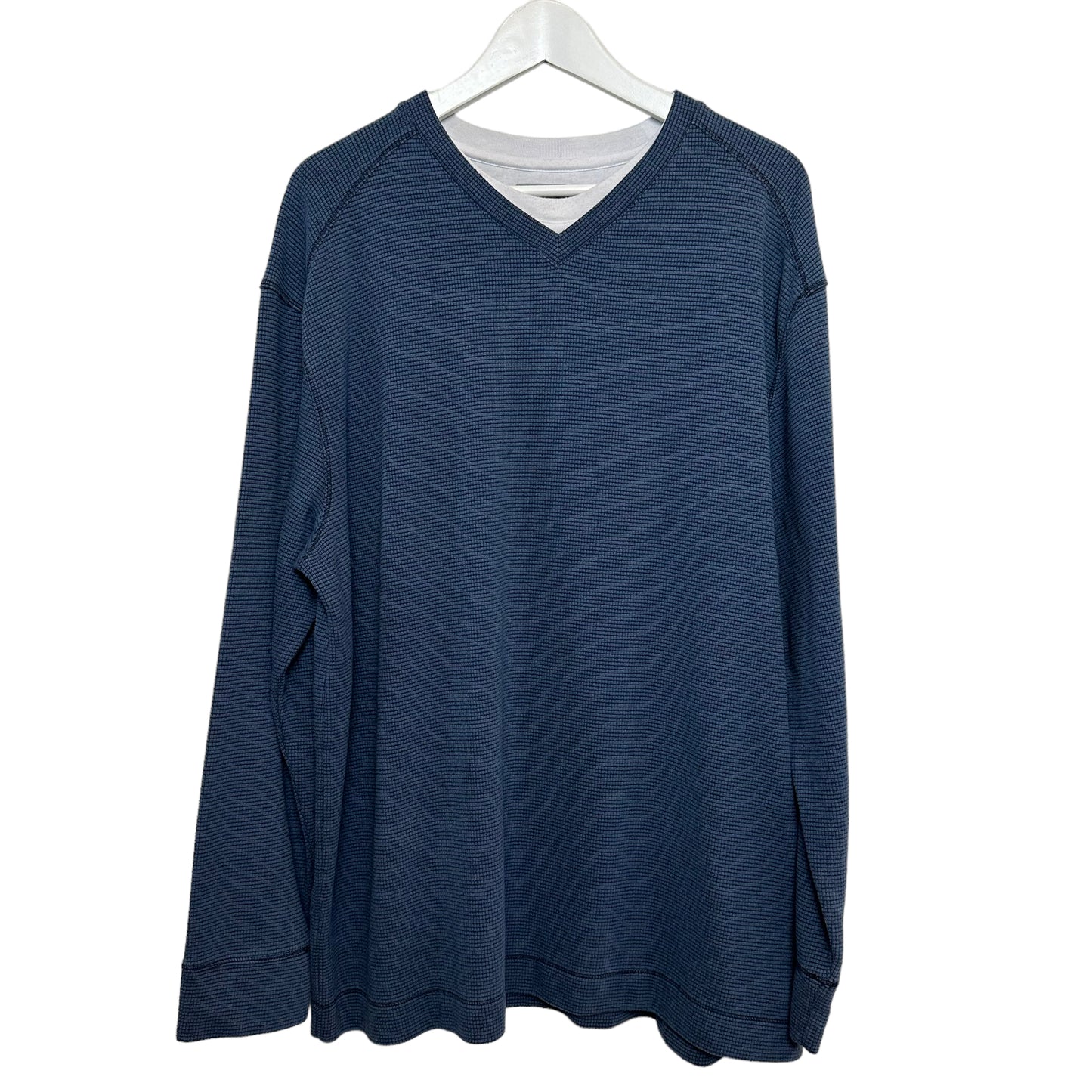 Retro 90s Style Method Double Layered Long Sleeve T-Shirt Navy Blue XL