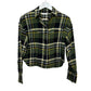 Rag & Bone Iris Plaid Flannel Shirt Black Green Collared Button Up XS