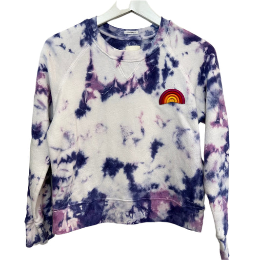 Mother The Square Sweatshirt Purple Tie Dye Rainbow Crewneck Pullover Cotton XS