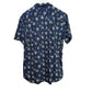 Banana Republic Floral Short Sleeve Button Down Shirt Blue White XL