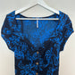 Free People Thing Called Love Navy Blue Floral Linen Mini Dress 10