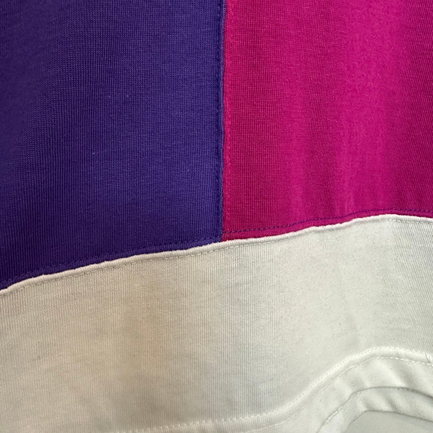 Vintage 90s P.S. Sport Polo Cropped Top Color Block Pink Purple Small