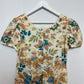 Vintage 70s Oops California Floral Maxi Dress Lace Up Prairie Cottage Medium
