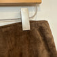 Vintage 90s Jones New York Country Suede Leather Midi Maxi Skirt Brown 10