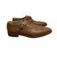 Michael Kors Collection Robbie Leather Monk Strap Oxford Shoes Brown Leather 38