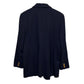 Vintage 90s JH Collectibles Navy Blue Blazer with Gold Buttons Union Made Wool 10 Petite