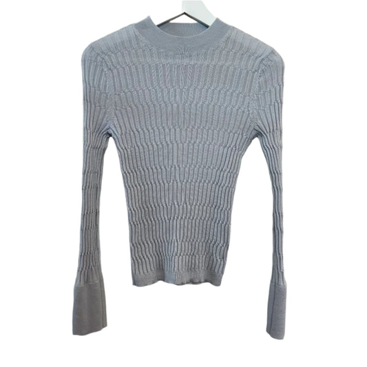 Club Monaco Signature Ribbed Mock Neck Sweater Wool Grey Small