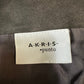 Akris Punto Suede Leather Skirt A Line Switzerland Brown Grey Slits 10