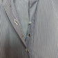 Loro Piana Button Up Shirt Collared Long Sleeve Striped Navy Blue and white Cotton Silk