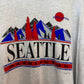 Vintage Seattle Washington T-Shirt by Cotton Deluxe Long Sleeve Grey Mockneck Made in the USA 2X