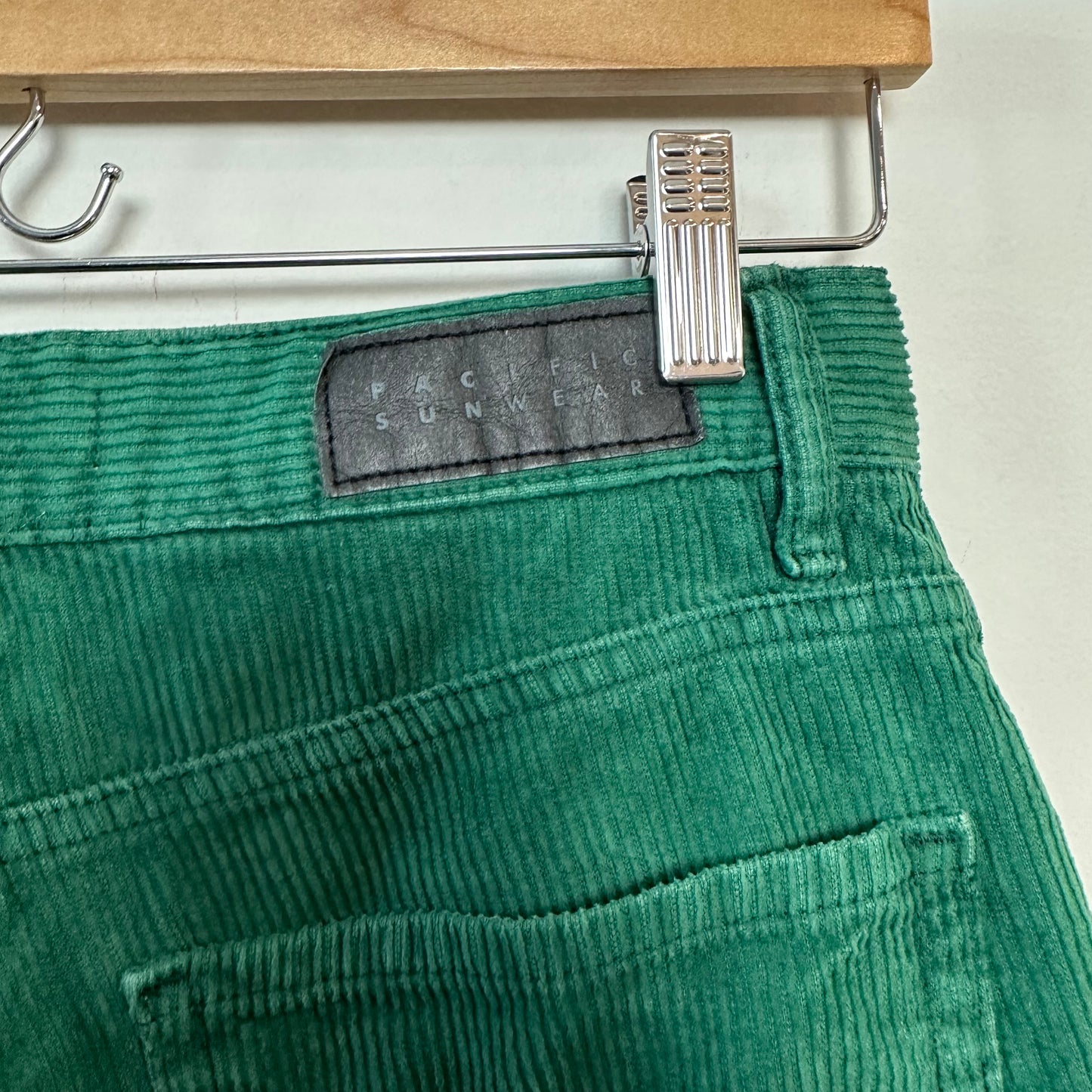 PacSun Green Corduroy Dad Jeans High Waisted Straight Leg 27