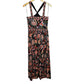 Boden Halter Neck Maxi Dress Floral Black Meadow Stretch Jersey 6