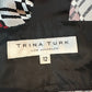 Y2K Trina Turk Silk Dress Geometric Patterned Red Black Grey Kimono Babydoll 12