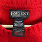 Vintage Lands' End Drifter Sweater Red Cotton Made in the USA Medium