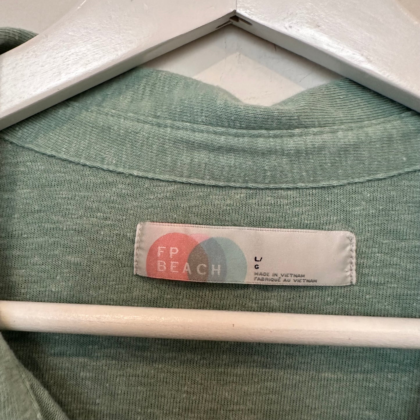 Free People Beach Promenade Mini Dress Green Seaglass Long Sleeve Button Down Large