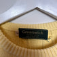 Vintage Greenwich Cable Knit Sweater Yellow Pullover Crewneck Chunky Cotton Large