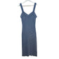 Nation LTD Los Angeles Caresse Dress Knit Sweater Midi Bodycon Sleeveless Blue Medium