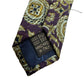Vintage 80s Valentino Tie 100% silk Purple Green Paisley Floral