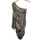 L'Academie Layla Black & Tan Tiger Print Mini Dress Revolve Satin One Shoulder Small