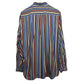 Retro Navigare Sport Bold Striped Colorful Long Sleeve Dress Shirt Button Down XL