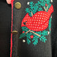 Vintage 90s Orvis Christmas Cardigan Sweater Cardinal and Holly Chunky Knit Medium
