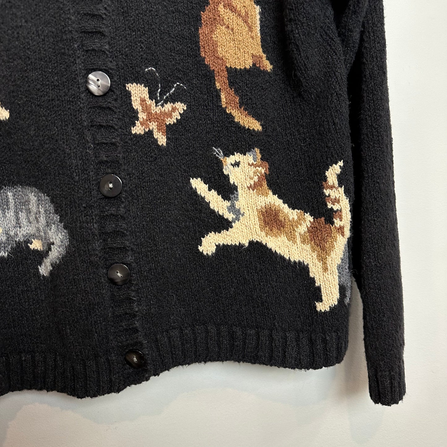 Vintage 90s Talbots Cat Cardigan Sweater Small Petite