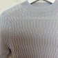 Club Monaco Signature Ribbed Mock Neck Sweater Wool Grey Small