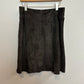 Akris Punto Suede Leather Skirt A Line Switzerland Brown Grey Slits 10