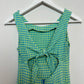 Vintage 90s Blondie and Me Lime Green and Blue Gingham Mini Dress Tie Back XS