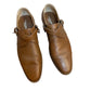 Michael Kors Collection Robbie Leather Monk Strap Oxford Shoes Brown Leather 38