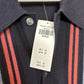 New with Tags Abercombie & Fitch Striped Button Through Sweater Polo Navy Blue Red Medium