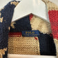 Polo Ralph Lauren American Flag Cardigan Sweater Chunky Knit Shawl Collar USA