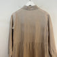 LJC Designs 100% Linen Jac Shirt Dress Midi Maxi Long Sleeves Beige XS